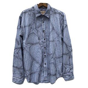 Vintage Italia Men's Shirt Size XL Blue White LS